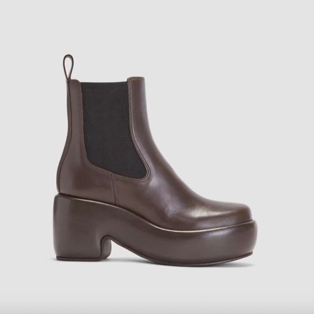 EVERLANE The Puffa Leather Boot Sz 11 Brown Chunky Edgy Modern Minimalist
